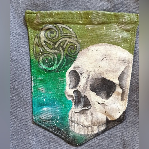 Hand painted Any Your Idea Custom Denim/Leather Jacket Bag Shoes - Picture 12 of 16